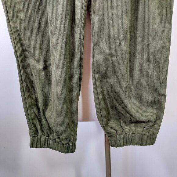 Halara Pants Olive Green Corduroy Joggers Size Large High Rise Comfy Casual - Picture 3 of 13